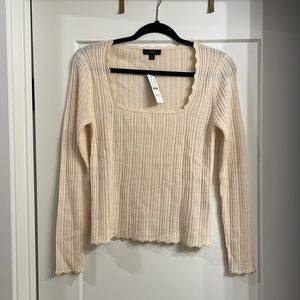 NWT Square Neck Pointelle Blouse J Crew